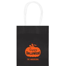 Happy Halloween Pumpkin Mini Twisted Handled Bags