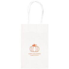 Pumpkin Silhouette Medium Twisted Handled Bags