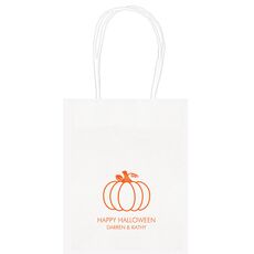 Pumpkin Silhouette Mini Twisted Handled Bags