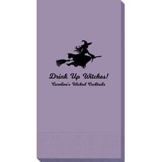 Witch On a Broom Silhouette Guest Towels