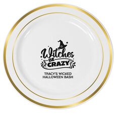 Witches Be Crazy Premium Banded Plastic Plates