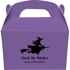 Witch On a Broom Silhouette Gable Favor Boxes