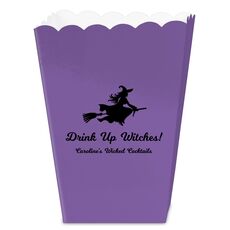 Witch On a Broom Silhouette Mini Popcorn Boxes