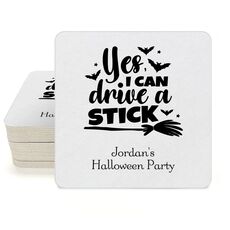 Yes I Can Drive A Stick Square Coasters