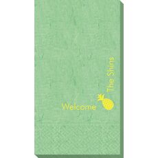 Corner Text with Pineapple Design Bali Guest Towels
