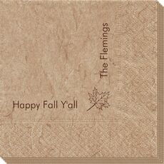 Corner Text with Autumn Leaf Design Bali Napkins