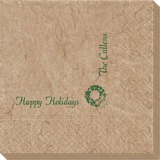 Corner Text with Traditional Wreath Design Bali Napkins
