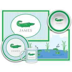 Green Gator 4 piece Dinnerware Set