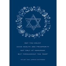 Symbols of Hanukkah Wreath Flat Cards