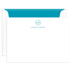 Circle Initials Flat Note Cards