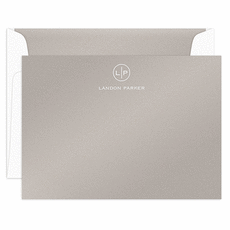 Circle Initials Flat Shimmer Note Cards