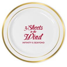 3 Sheets To The Wind Premium Banded Plastic Plates