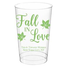 Big Autumn Fall In Love Clear Plastic Cups