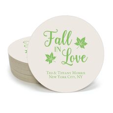 Big Autumn Fall In Love Round Coasters