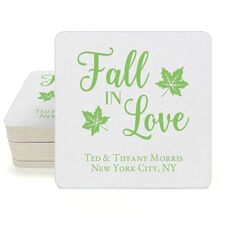 Big Autumn Fall In Love Square Coasters