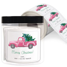 Truck Holiday Gift Stickers in a Jar