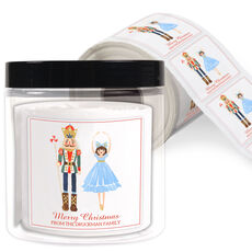Nutcracker and Clara Square Gift Stickers in a Jar