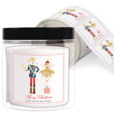 King and Sugar Plum Fairy Square Gift Stickers in a Jar