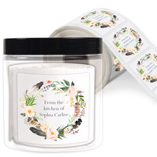 Fall Feather Square Gift Stickers in a Jar