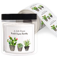 Southwest Potted Garden Square Gift Stickers in a Jar
