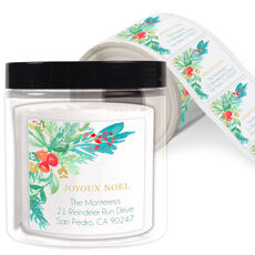 Winter Bud Square Address Labels in a Jar