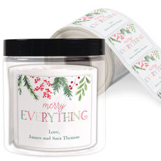Merry Everything Holiday Gift Stickers in a Jar