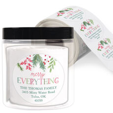 Merry Everything Round Address Labels in a Jar