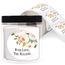 Pink Corner Roses Gift Stickers in a Jar
