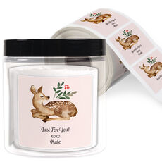 Spring Fawn Square Gift Stickers in a Jar