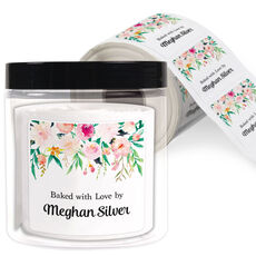 Spring Garden Square Gift Stickers in a Jar