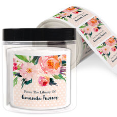 Watercolor Bouquet Square Stickers in a Jar