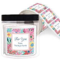 Country Garden Square Gift Stickers in a Jar