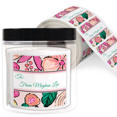 Mod Floral Square Gift Stickers in a Jar
