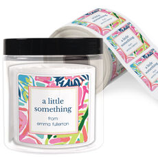 Tropical Floral Square Gift Stickers in a Jar
