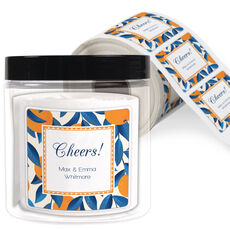 Valencia Oranges Square Gift Stickers in a Jar
