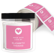 Colorful Modern Heart Square Gift Stickers in a Jar