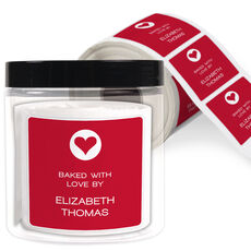 Colorful Modern Heart Square Gift Stickers in a Jar