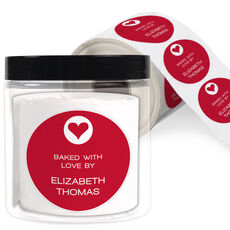 Colorful Modern Heart Round Gift Stickers in a Jar