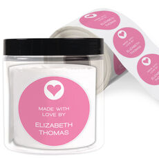 Colorful Modern Heart Round Gift Stickers in a Jar