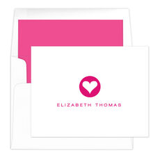 Modern Heart Folded Note Cards  - Raised Ink