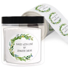 Arched Green Swag Gift Stickers in a Jar