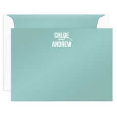 Modern Couple Flat Shimmer Note Cards