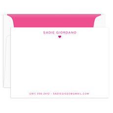 Mini Heart Flat Note Cards - Raised Ink