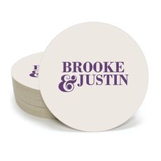 Ampersand Stacked Couple Round Coasters