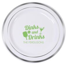 Fun Dinks and Drinks Premium Banded Plastic Plates