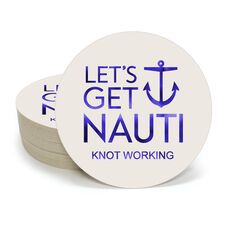 Let's Get Nauti Anchor Round Coasters