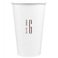 Your Skinny Stacked Initials Paper Coffee Cups