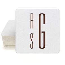 Your Skinny Stacked Initials Square Coasters