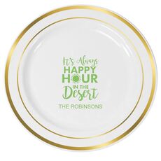 Happy Hour in the Desert Premium Banded Plastic Plates