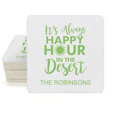 Happy Hour in the Desert Square Coasters